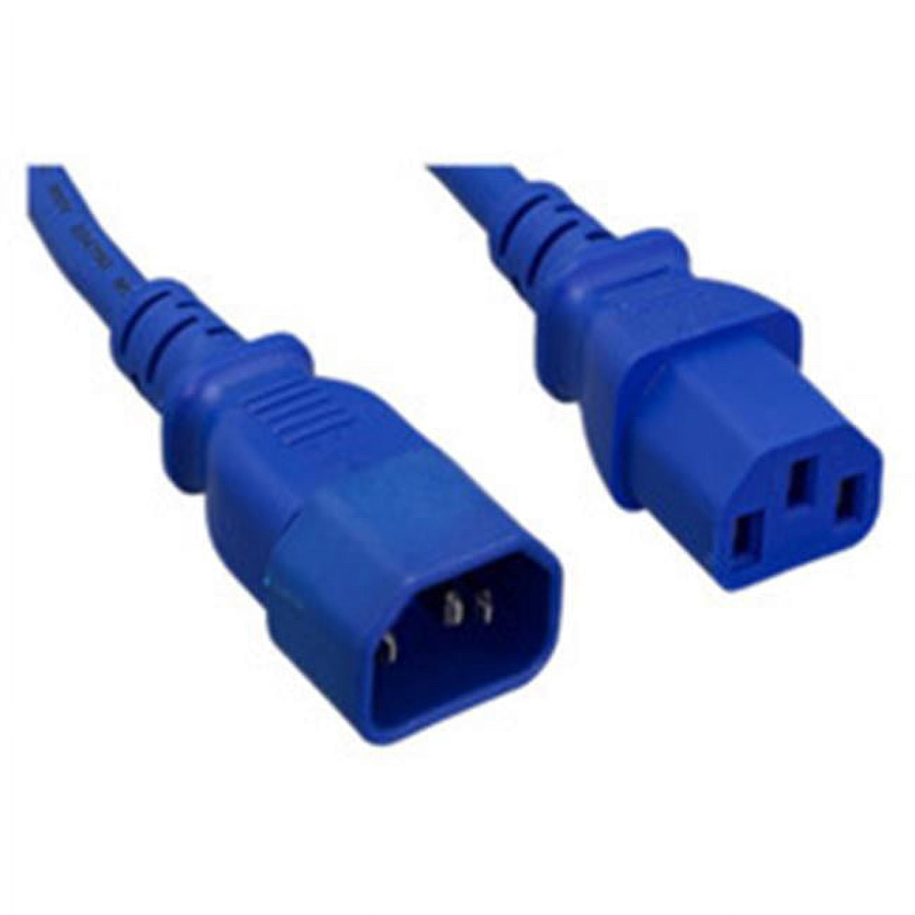4 ft. C13 To C14, 14 Awg 15 Amp Computer & Monitor Power Extension Cord, Blue