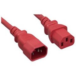Cablewholesale 10W2-02204RD 4 ft. C13 To C14, 14 Awg 15 Amp Computer & Monitor Power Extension Cord, Red