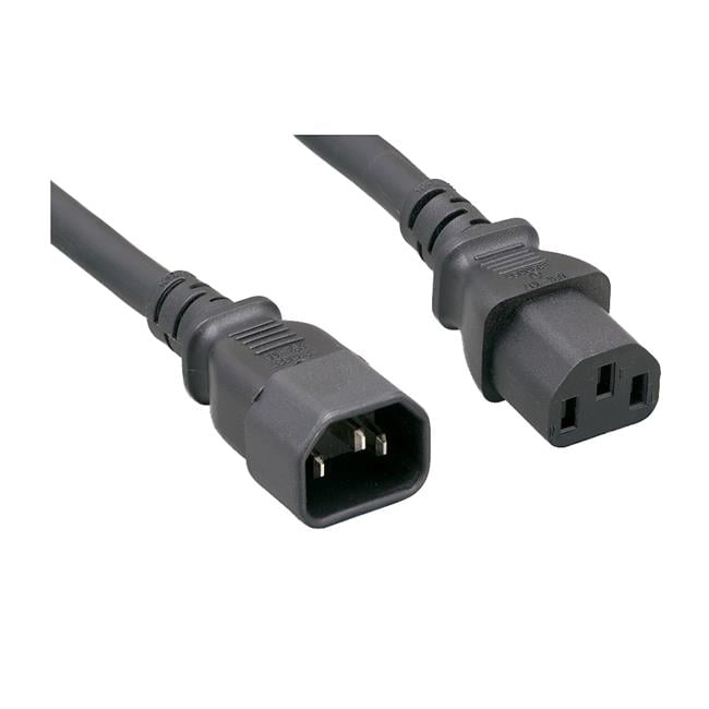 Picture of Cable Wholesale 10W2-02208 8 ft. 15A 14 AWG C13 to C14 Computer or Monitor Power Extension Cord, Black