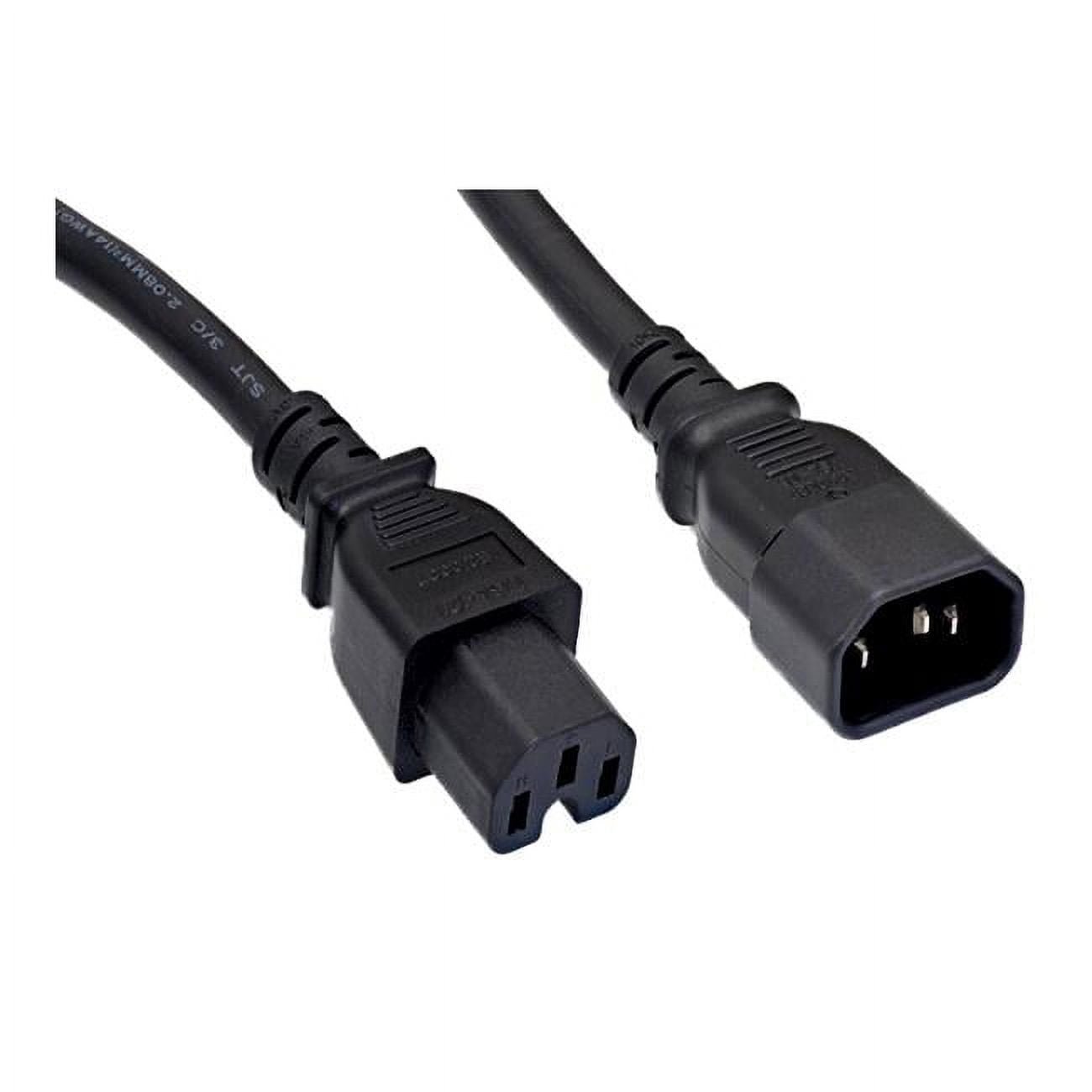 Picture of CableWholesale 10W2-07103 3 ft. 14 AWG 15A C14 to C15 UL SJT Power Cord, Black