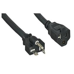 CableWholesale 10W3-02301 1 ft. 20A SJT Power Extension Cord, NEMA 5-20P to NEMA 5-15R, Black - 12AWG - 3 Conductor