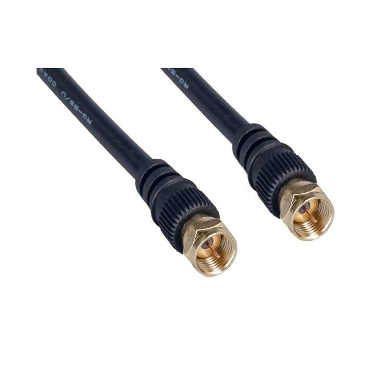 Picture of Cable Wholesale 10X2-01150G 50 ft. F-Pin Male RG59 Coaxial Cable with Gold Connectors, Black