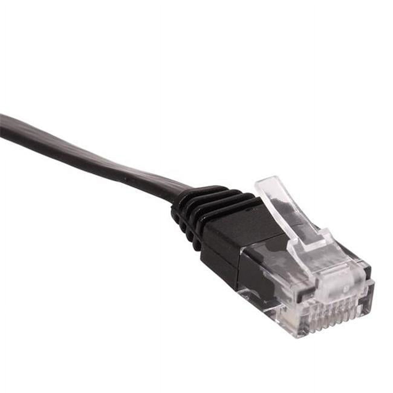 6 in. 32 AWG Cat6 Flat Ethernet Patch Cable, Black