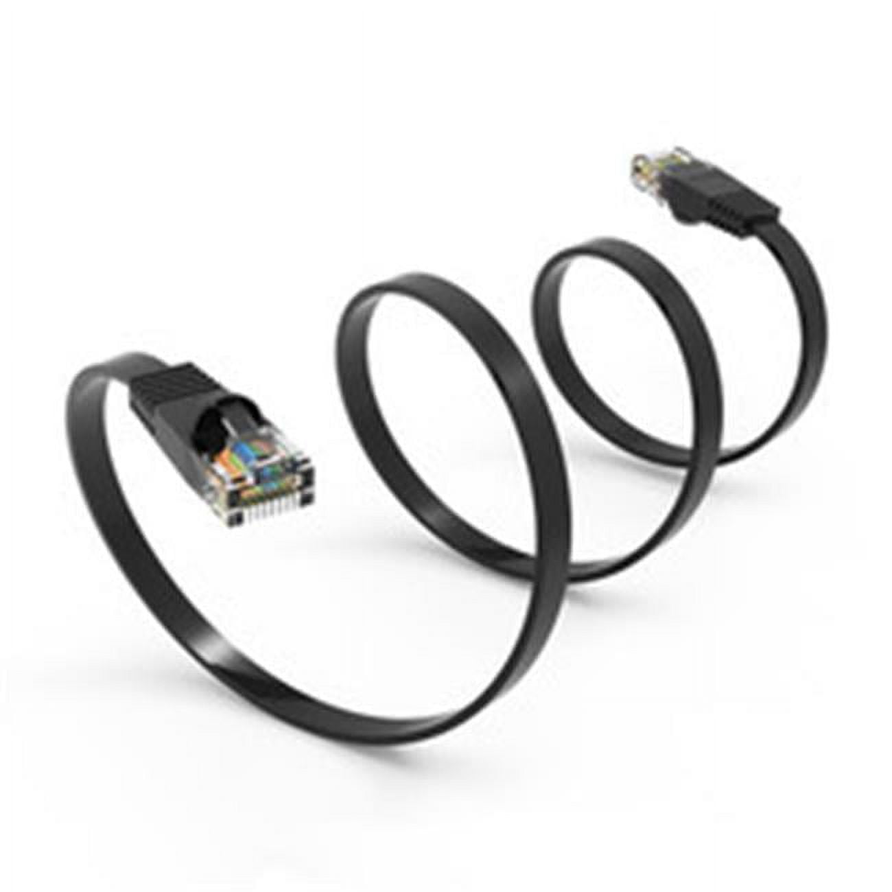 CableWholesale 10X8-62202 32 AWG 2 ft. Cat6 Flat Ethernet Patch Cable, Black