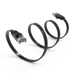 CableWholesale 10X8-62205 5 ft. 32 AWG Cat6 Flat Ethernet Patch Cable, Black
