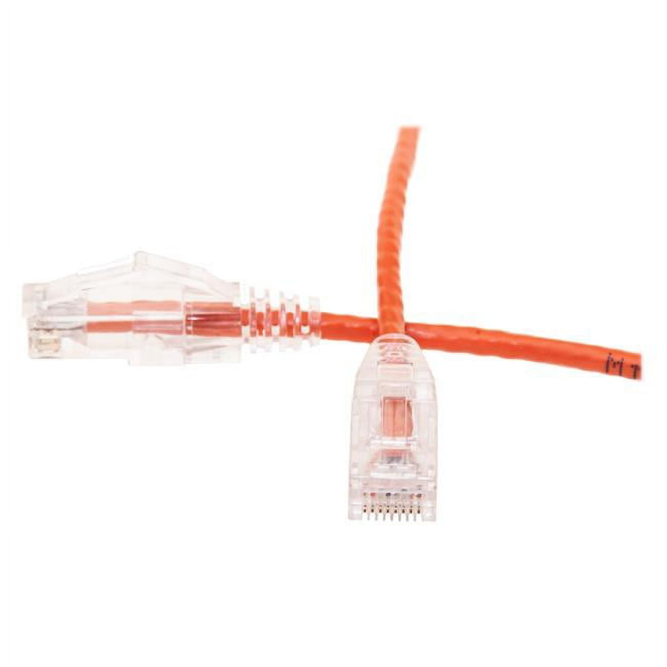 Cat6 Orange Slim Ethernet Patch Cable, Snagless/Molded Boot, POE Compliant, 25 foot