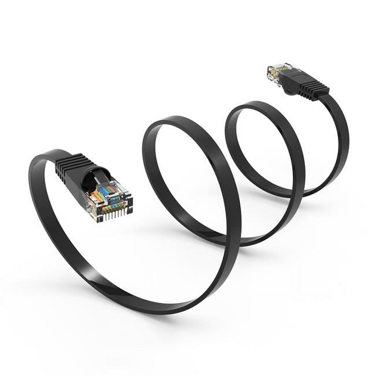 CableWholesale 10X8-62207 7 ft. 32 AWG CAT6 Black Flat Ethernet Patch Cable