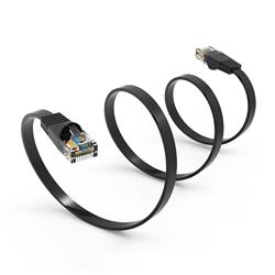 CableWholesale 10X8-62245 45 ft. Cat6 32AWG Flat Ethernet Patch Cable, Black