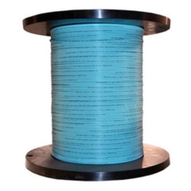 1000 ft. 24 Fiber Indoor Distribution Fiber Optic Cable & Adapter with Multimode 50-125 OM3, Plenum Rated & Spool, Aqua