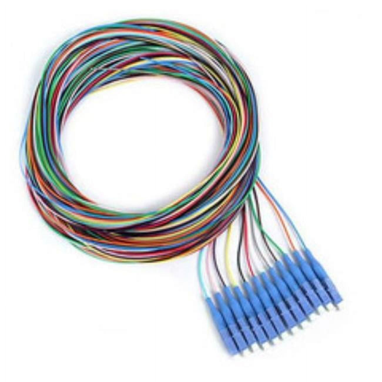 3 m, 9 & 125 Singlemode Blue Boot, LC & UPC 12 Strand Fiber Pigtail