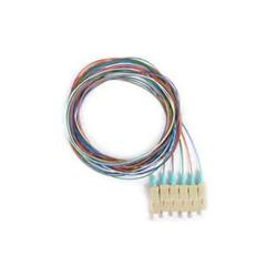 CableWholesale 15F1-40006 3 m 6 Strand Pigtail 50-125 Multmode Aqua Boot, OM3 & SC-PC Connectors Fiber Optic Cable
