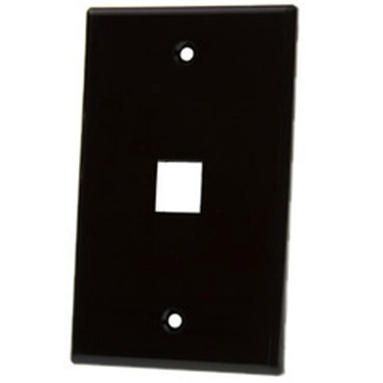 Picture of CableWholesale 3012-02201 1 Port Single Gang Keystone Wall Plate, Black