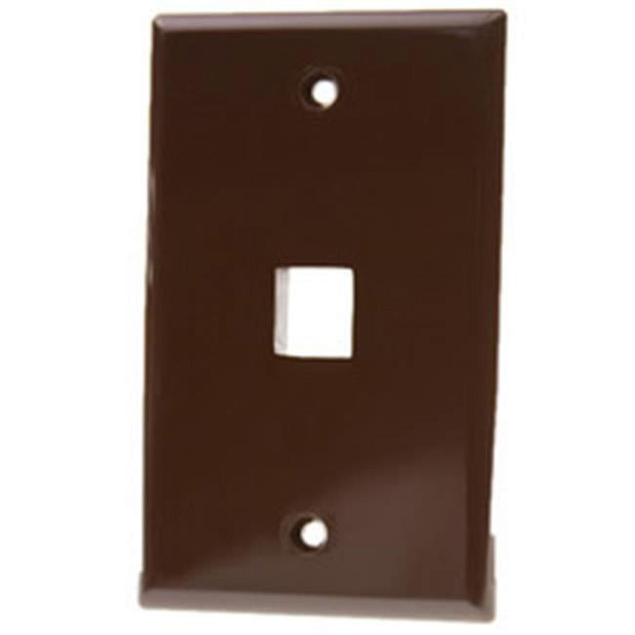 Picture of CableWholesale 3012-03201 1 Port Single Gang Keystone Wall Plate, Brown