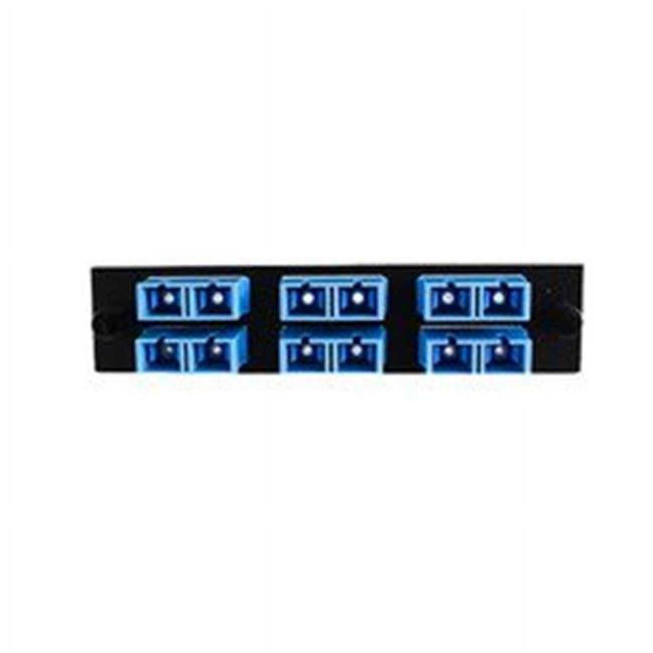 LGX Compatible Adapter Plate featuring a Bank of 6 Singlemode Duplex SC Connectors in Blue for