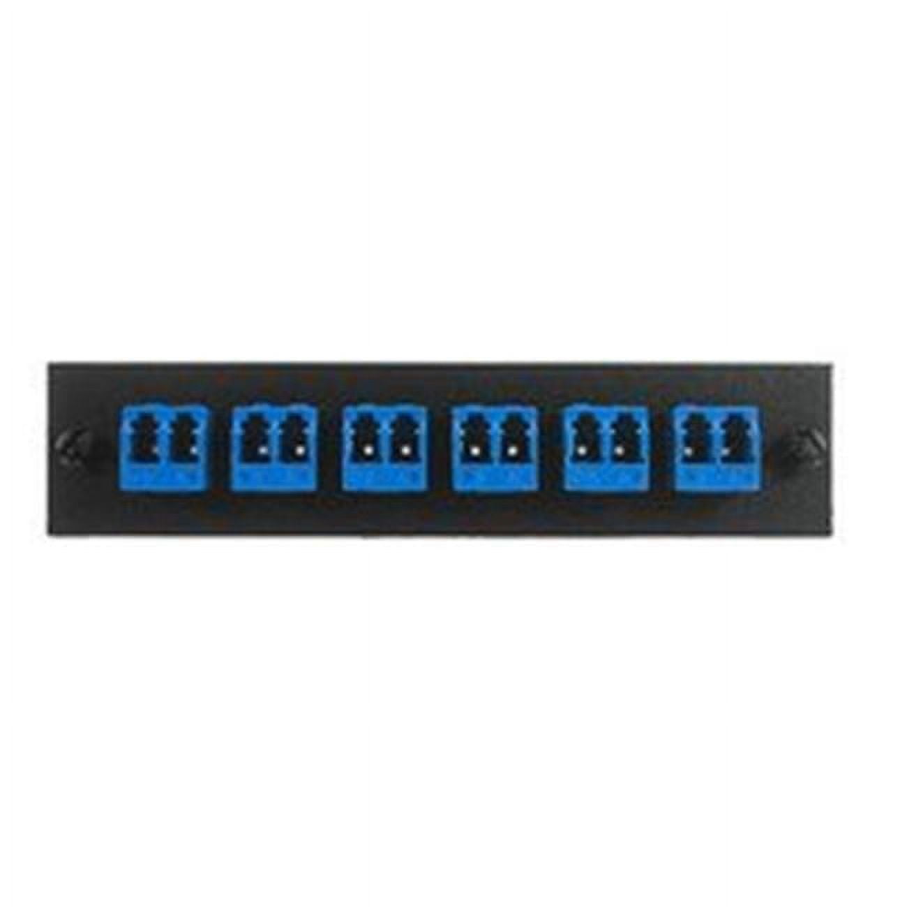LGX Compatible Adapter Plate with Featuring A Bank of 6 Singlemode Duplex Blue LC Connectors, Black