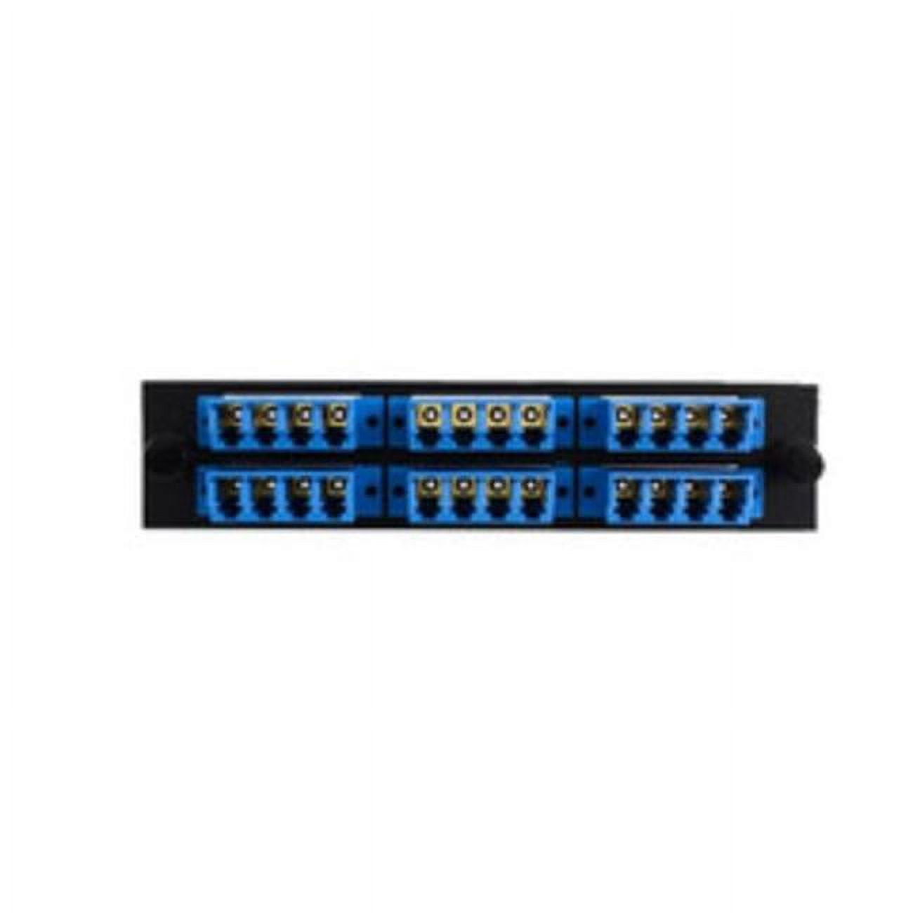 Picture of CableWholesale 68F3-02160 6 LGX Compatible Adapter Plate for Bank of Singlemode LC Quad Connectors for OS1 & OS2 Applications&#44; Blue & Black Powder Coat