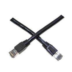 Cat8 Black S/FTP Ethernet Patch Cable, Molded Boot, 40Gbps - 2000MHz, 4-Pair 24AWG Copper, RJ45