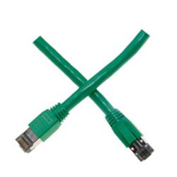 CableWholesale 13X8-55100.5 6 in. RJ45 Male Cat8 S-FTP 40Gbps Molded Boot Ethernet Patch Cable, Green