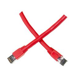 Cat8 Red S/FTP Ethernet Patch Cable, Molded Boot, 40Gbps - 2000MHz, 4-Pair 24AWG Copper, RJ45