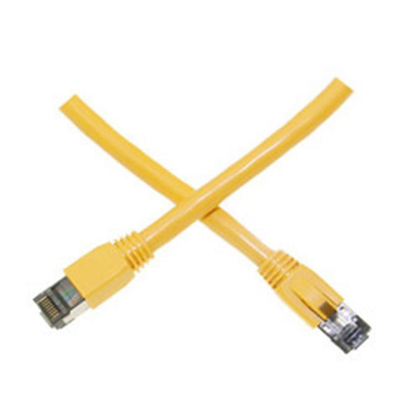 Cat8 Yellow S/FTP Ethernet Patch Cable, Molded Boot, 40Gbps - 2000MHz, 4-Pair 24AWG Copper, RJ45