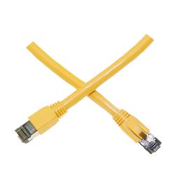 Cat8 S/FTP Ethernet Patch Cable, Boot, 40Gbps - 2000MHz, 4-Pair 24AWG Stranded Pure Copper, RJ45 Shielded Gold Plate Connector Male Internet Patch Cable, Yellow, 7 Foot, Cablewholesale