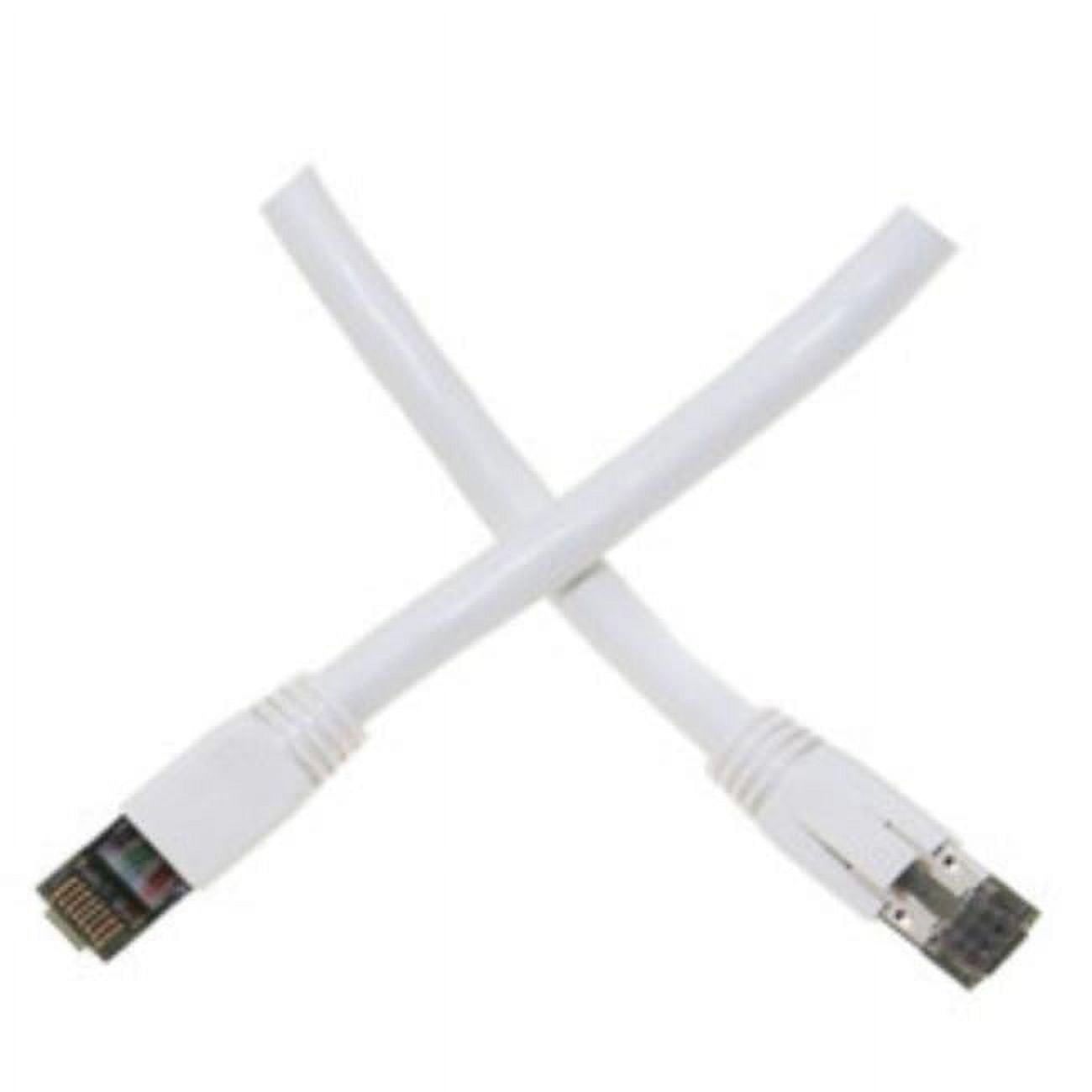 6 in. Cat8 White S-FTP Ethernet Patch Cable with Molded Boot, 40Gbps - 2000MHz, 24AWG Stranded Pure Copper & RJ45 Male - Set of 8