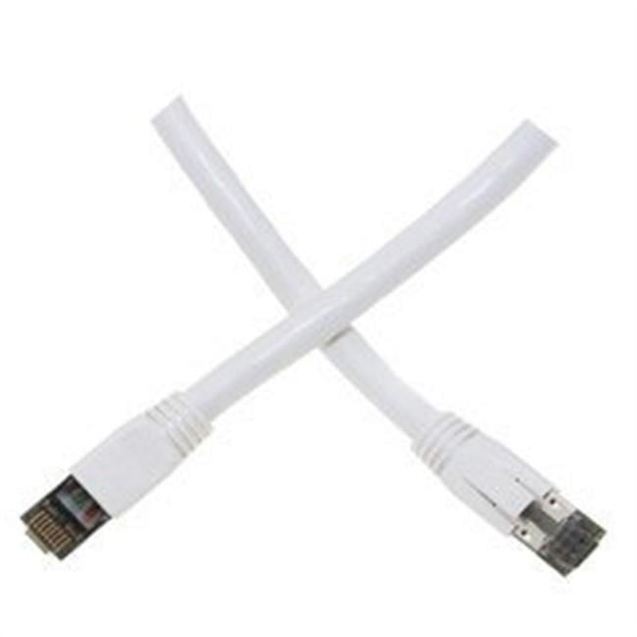 Cat8 White S/FTP Ethernet Patch Cable, Molded Boot, 40Gbps - 2000MHz, 4-Pair 24AWG Copper, RJ45