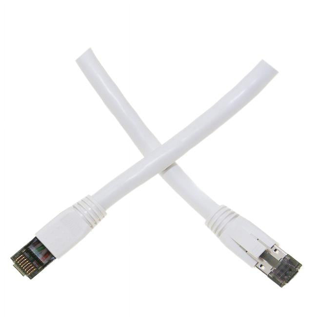 3 ft. Cat8 RJ45 Male S-FTP Ethernet Patch Cable, 40Gbps - 2000MHz, 24AWG Stranded Pure Copper - White - 4-Pair - Molded Boot