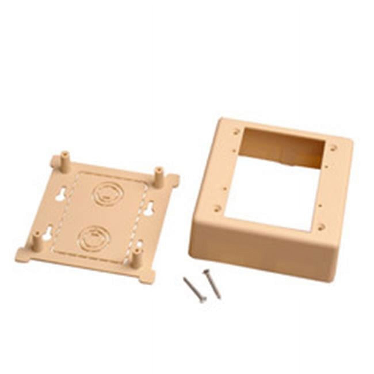 Dual Gang Surface Mount Box with Raceway Knockouts, Ivory