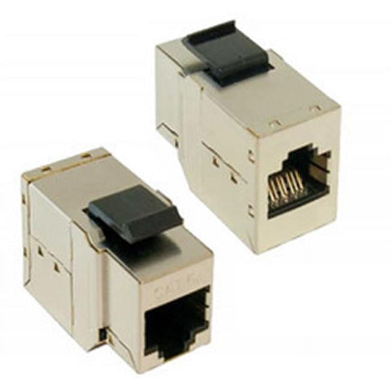 Shielded Cat6a Keystone, In-Line Coupler - RJ45 Female