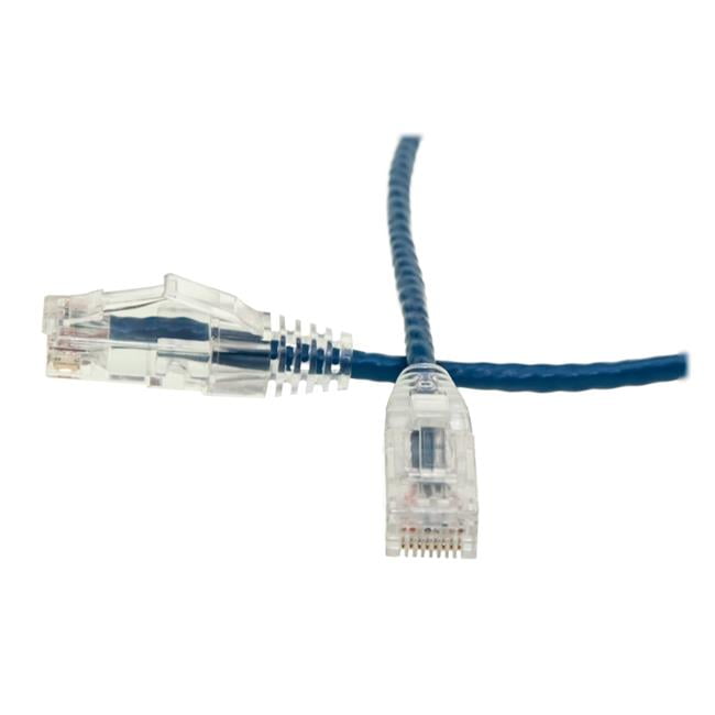 CableWholesale 10X8-86107 7 ft. Cat6 Blue Slim Ethernet Patch Cable with Snagless & Molded Boot