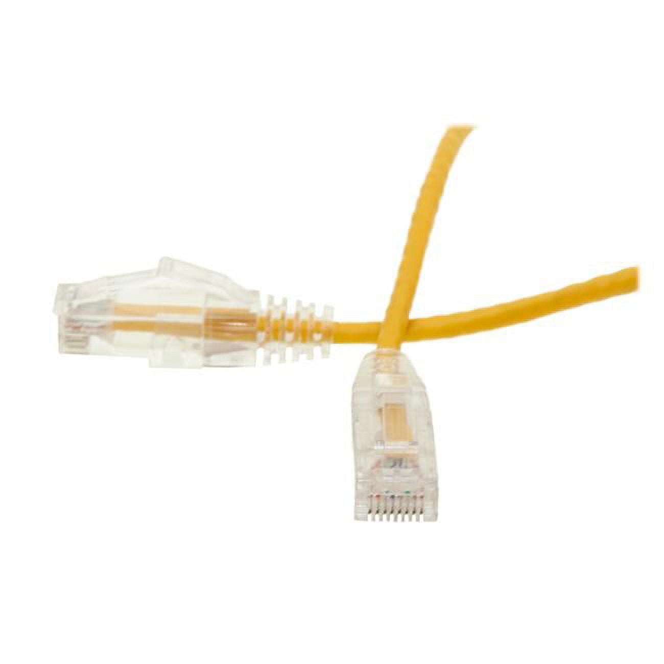 Picture of CableWholesale 10X8-88125 25 ft. Snagless Molded Boot Slim Cat6 Ethernet Patch Cable, Yellow