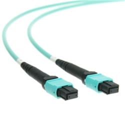 MPMP-41003 3 m Plenum Fiber Optic Cable & Adapter with MTP - MTP MPO, Multimode OM4 50-125, Duplex, 12 Strand & 40-100 Gbps, Aqua