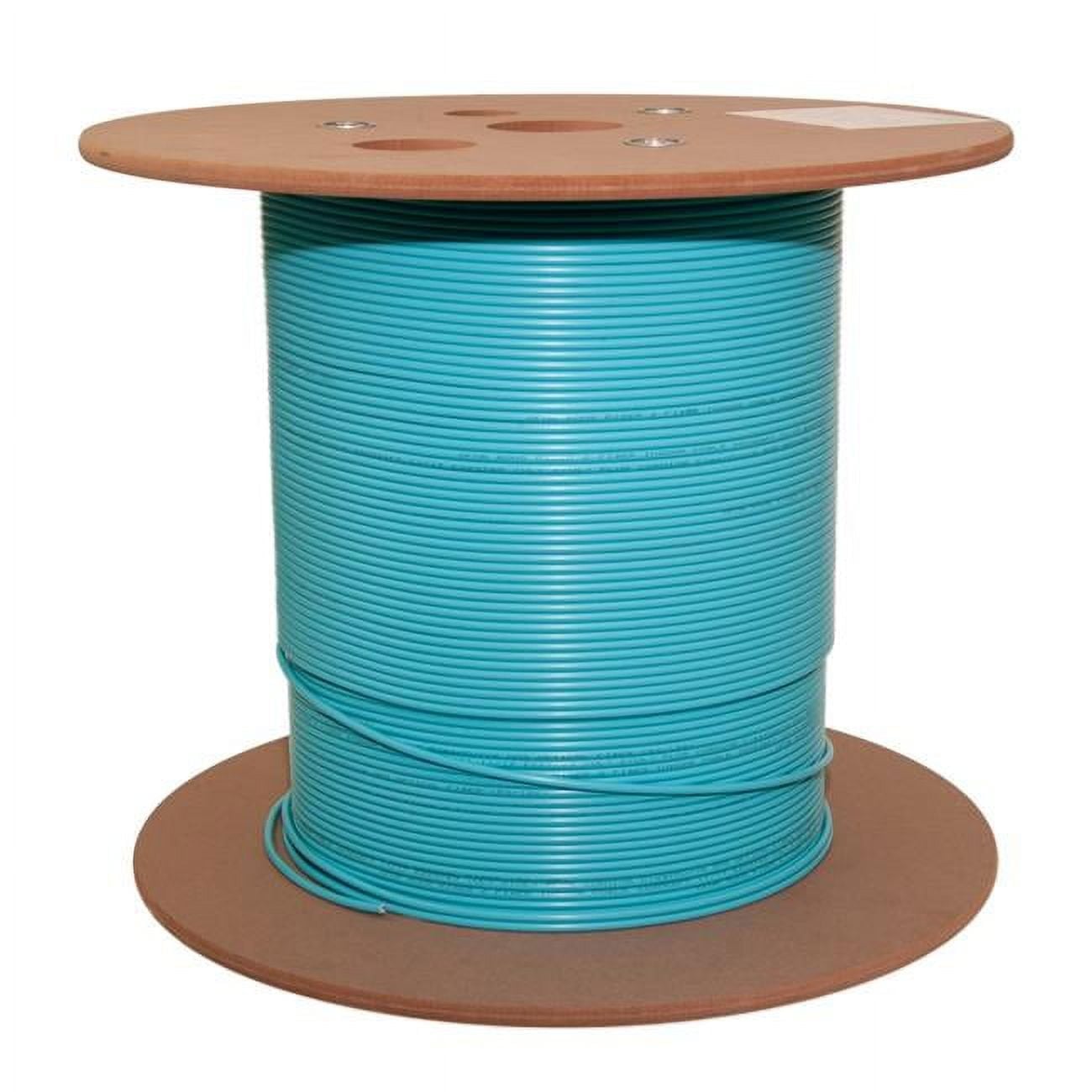 6 Fiber Indoor Distribution Multimode - OM3 Riser Rated Spool 10 Gbit Fiber Optic Cable, Aqua - 1000 ft.