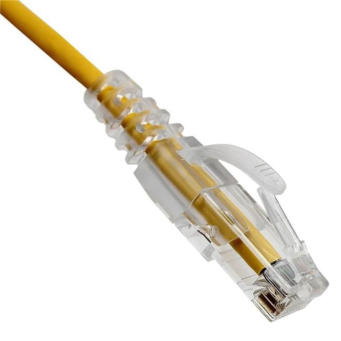 6 in. Cat6a Slim Ethernet Snagless Molded Boot Copper Patch Cable, Yellow