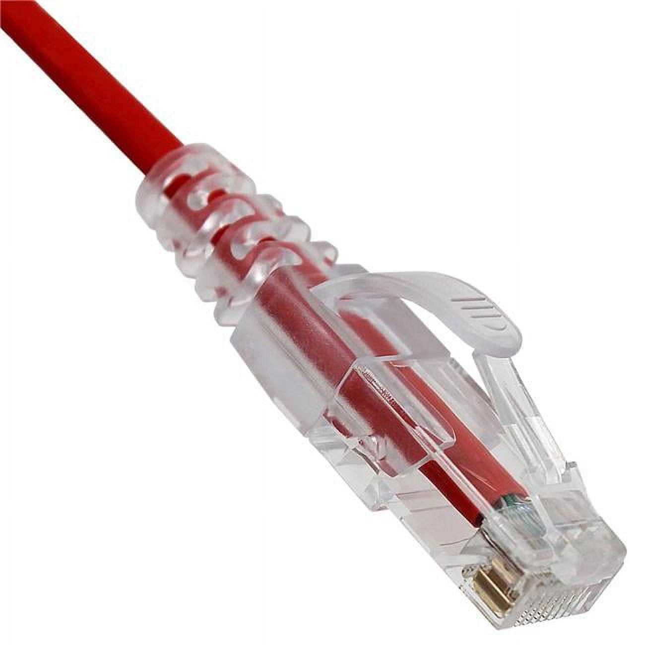 CableWholesale 13X6-67102 2 ft. Cat6a Slim Ethernet Snagless Molded Boot Copper Patch Cable, Red