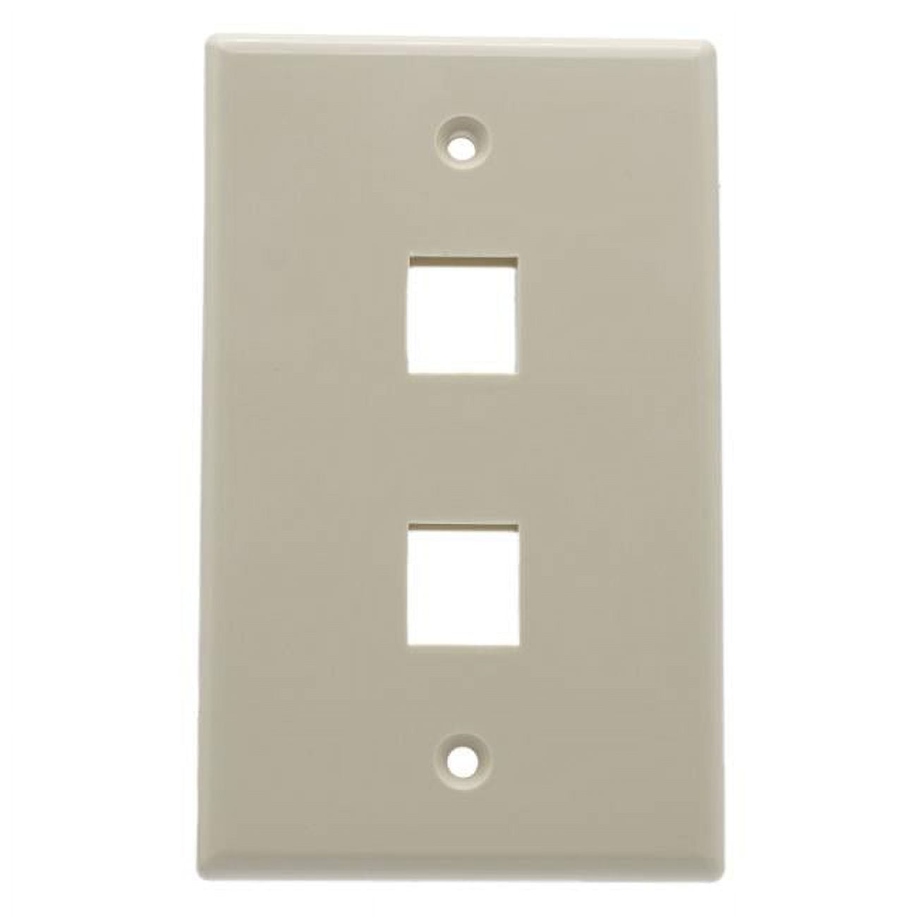 Picture of CableWholesale 3012-09301 Keystone Single Gang 1 Port Wall Plate, Lite Almond