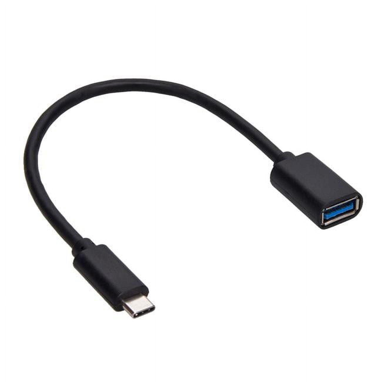 8 in. USB Type C Male to USB3.0 A-Female Cable, Black