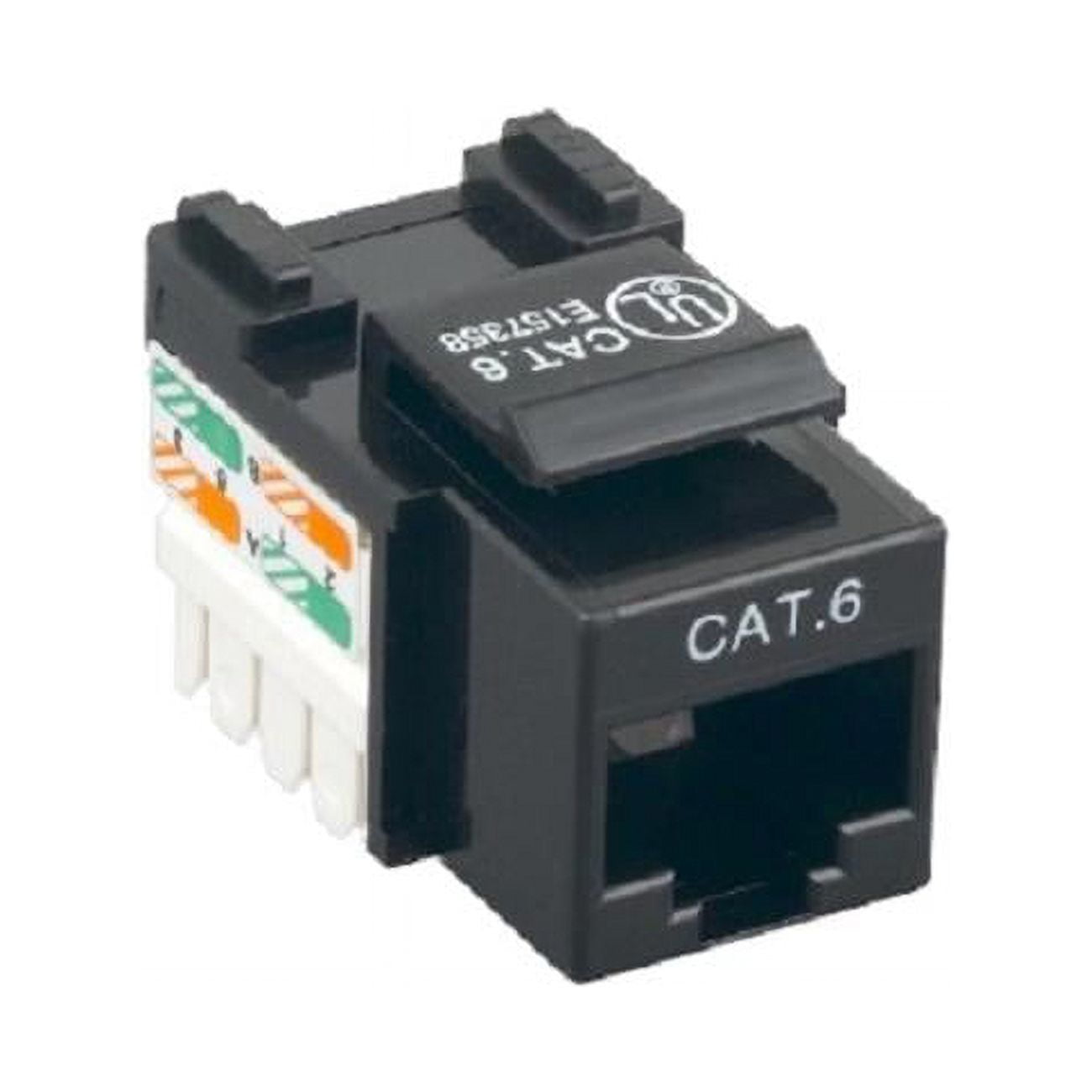 Cat6 RJ45 Female to 110 Punch Down Keystone Jack, Black