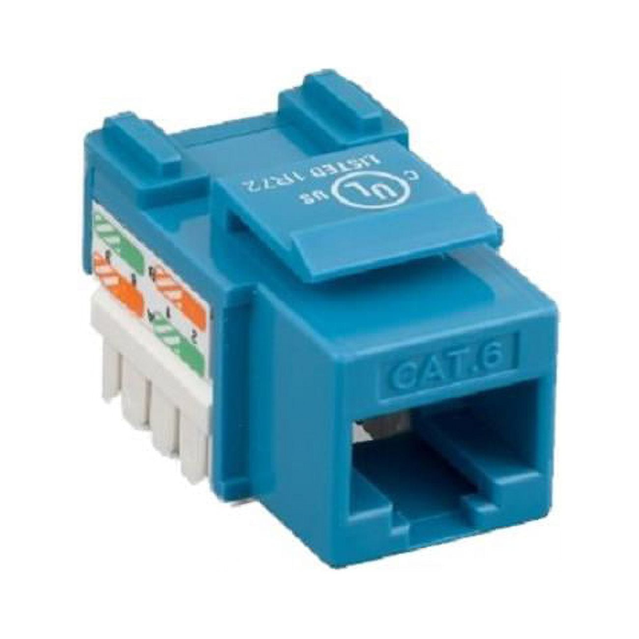 Cat6 RJ45 Female to 110 Punch Down Keystone Jack, Blue