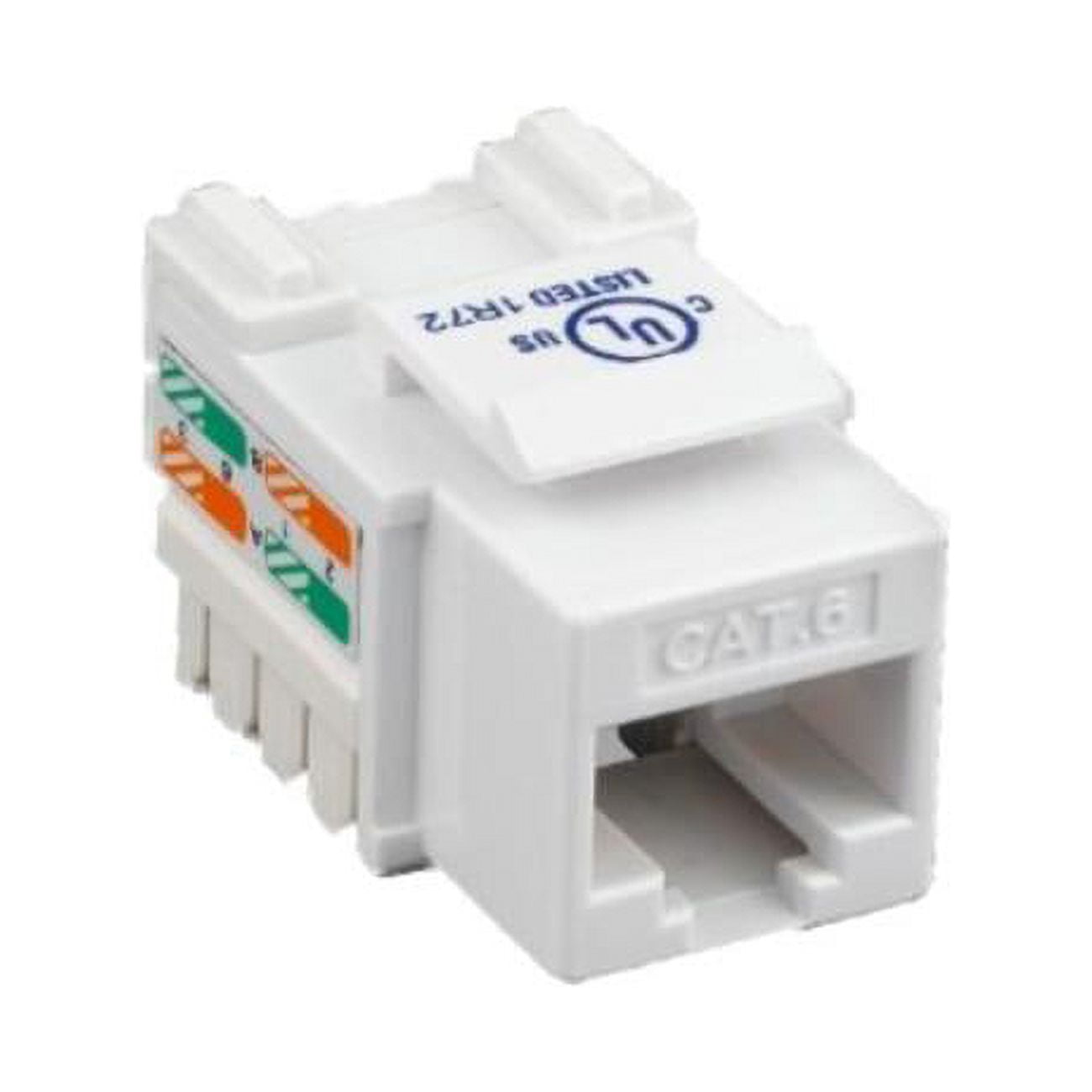 Picture of Cable Wholesale 326-121WH Cat6 Keystone Jack, White, RJ45 Female to 110 Punch Down