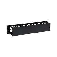 CableWholesale 61B3-11112 Black 2U Finger Duct Cable Manager, Cold Rolled Steel