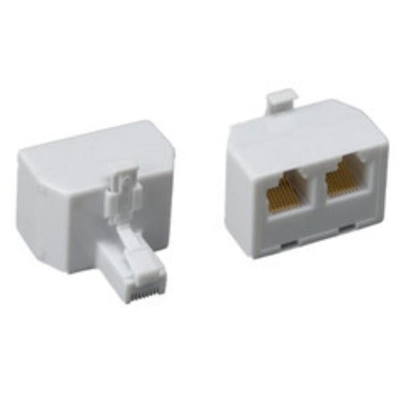 Picture of Cablewholesale PA-8P8C-ST-WH RJ45 8P8C Male to 2 RJ45 8P8C Female Straight Phone Splitter&#44; White
