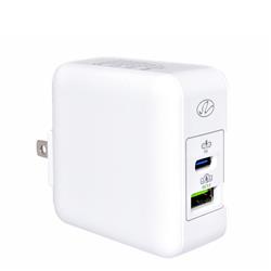 CableWholesale 90W1-41000WH 3.1A 36W 2 Port USB C Wall Travel Charger with USB, White