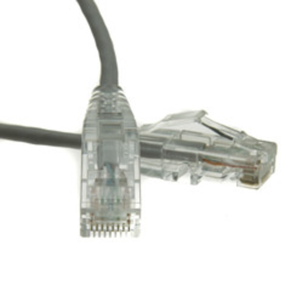 13X6-62110 10 ft. Slim Cat6a Snaggles & Molded Boot Copper Ethernet Cable - 10 Gbit - 500 MHz - Gray
