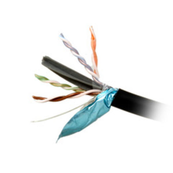14X6-522NH 1000 ft. 23AWG Plenum Shielded Cat6a Black Copper Ethernet Cable - 10 Gigabit Solid - CMP - POE Compliant - 500Mhz