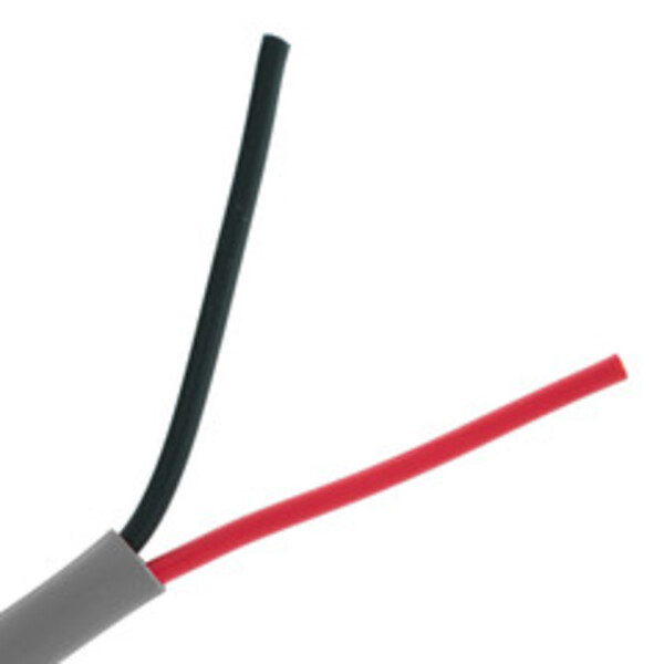 Security/Alarm Wire, Gray, 18/2 (18AWG 2 Conductor), Stranded, CMR / Inwall rated, Pullbox, 500 ft