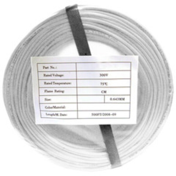 Security/Alarm Wire, White, 22/4 (22AWG 4 Conductor), Stranded, CMR / Inwall rated, Coil Pack,