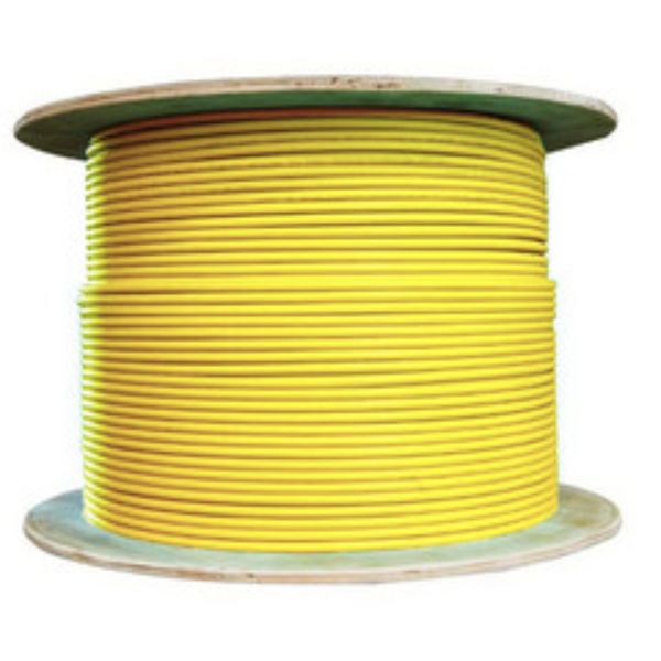 21F2-012NF 500 ft. Armored Plenum 12 Strand Indoor Fiber Optic Distribution Cable - OS2 9 & 125 Single Mode - Corning Optical Fiber - Yellow