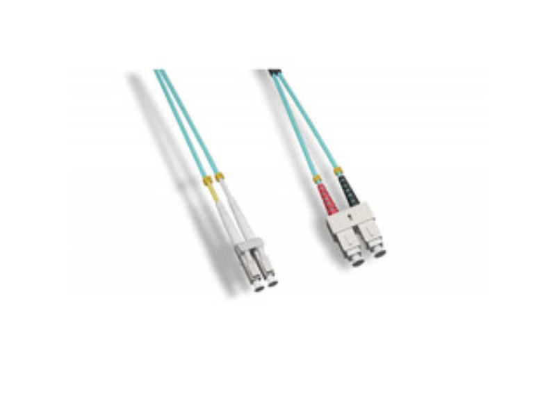 CableWholesale LCSC-41010 10 m LC & UPC to SCOM4 Duplex 2.0 mm Fiber Optic Patch Cord - OFNR - Multimode 50 & 125 10Gbit - Aqua Jacket